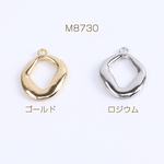 M8730-R  18個  メタルチャーム 変形ひし形フレーム カン付き 13×18mm 3X（6ヶ） 