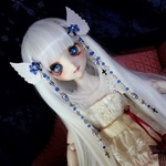 ♡天使の羽の髪飾り 青 ♡1/4～1/3ドール向けサイズ ※ドール用アクセ