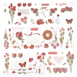 英字 花 海外シール 3枚set《rose》 [S102]