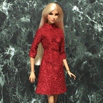 赤ワンピース（セミフレア）【Barbie FR PoppyParker Misaki 1/6ドール服】