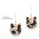 三日月ねこ(651) ピアス/イヤリング/ノンホールピアス/樹脂ピアス