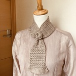 「buum様オーダー」メリノウール透かし編みミニマフラー