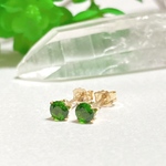 14KGF☆プチjewelピアス・クロムダイオプサイト