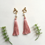 《再販♡》春色＊タッセル×パールのイヤリング＊＊pink