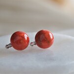 Africa coral earring　アフリカ赤珊瑚　イヤリング　ピアス
