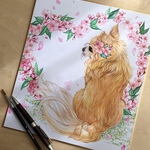 《桜のハート模様♡》ペットオーダーイラスト