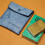 【革で作った携帯灰皿】アラスカレザー ブルー  EH-006