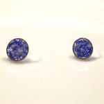 ブルー クラッシュシェルのノンホールピアス☆