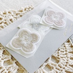 【刺繍職人さんのワッペン】くすみカラーのシールワッペン　お花(パールビーズなし) 3色セット