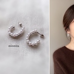 ✴︎NEW!✴︎パールとシルバーのフープピアス【ピアスポスト：チタン】