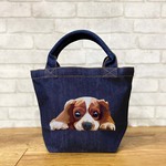 オリジナル　ミニデニムトートバック　キャバリア　犬　dog　コーギーブラザーズ