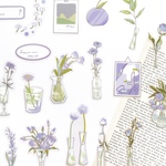 花 海外 フレークシール 40枚set《purple》 [F276]