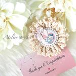 優しい生成色♪９色から選べるリボン☆ナチュラルな雰囲気が可愛いマタニティマーク☆スワロフスキー・リボンの飾りが上品で大人な雰囲気❤︎