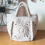 bioras***様専用 モチーフ編みのニットバッグ　ベージュ