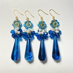 【みえ様専用】💙ドイツ製アクリルビーズとチェコガラスのメンカライヤリング💐💙