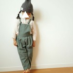 ～再販～ちっちゃめ前当てサロペット☆淡カーキ☆