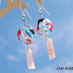華やか 金魚  風鈴ピアス / 風鈴イヤリング