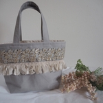 Blue flower frill bag