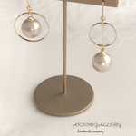 ☆パールチャーム♪アシンメトリーピアス／イヤリング☆