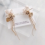 【2way】gold botanical ×chain tassel *accessory