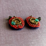刺繍ピアス　東方美人 ＊ scarlet