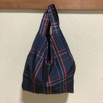 着物リメイク　大島紬　一枚仕立て　コンビニエコバッグ　D-23