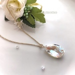  【再販5】gdスワロフスキーひとしずくネックレス（ﾛﾝｸﾞﾈｯｸﾚｽ・ﾈｯｸﾚｽ・ｽﾜﾛﾌｽｷｰ・母の日・パステルカラー・シンプル・フォーマル・大ぶり・一粒）