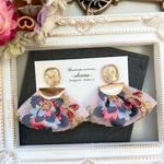 ꫛꫀꪝ✧‧˚オシャレなインド刺繍✩.*˚手作り巾着タッセル♡ピアス/イヤリング