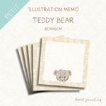 「Teddy Bear」オリジナルイラスト メモ 25 ❁ 30枚入 /送料無料 