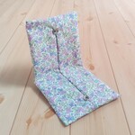 【プチプラ】小花柄のパタンと折りたたみ携帯ティッシュケース　ラッピング対応可　ボックスティッシュから詰替え　二つ折り　パープル　　725