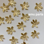 small metal flower mattegold 6p
