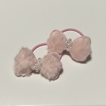 ふわふわ　ファー　リボン　ベビー&キッズ　ヘアゴム