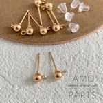 [30pcs]丸玉 カン付き ピアス ゴールド 