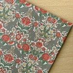 50*50【綿麻キャンバス】ASIA CAT FLOWER ／オフ白《 生地 キャンバス生地 コットン 綿 麻 綿麻 花柄 お花 猫 ネコ フラワー COTTONCANDY 中厚手 》