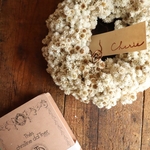 冬支度。秋のお花ハハコ草の白いwreath❁。ドライフラワーリース