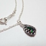 わけあり作品//シルバー925*宝石質ブラックオパールのベゼルネックレス