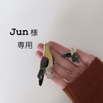 アオバトの手刺繍ブローチ