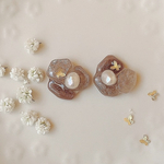 【 レジンアクセサリーchouette 】ハンドメイド❃ピアス・イヤリング❃お花 パール 蝶 カラフル アレンジ 