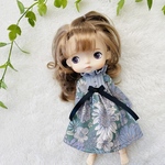 モンストドール　サイズのお洋服　レトロ花柄のワンピース