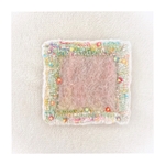 小さなダーニング羊毛コースター(8×8cmサクラ色)
