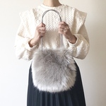 【受注生産】 2way eco fur mini bag（グレージュ）