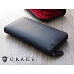 軽くて大容量！キズが目立ちにくいカーボンレザー長財布　全5色　送料無料　ラッピング対応可