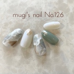 ネイルチップ No.126 ニュアンスネイル nail ジェルネイル　マーブルネイル 春ネイル 大理石ネイル お出掛け プチプラネイル
