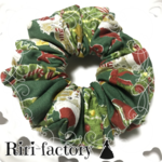 【✨ 🎄 100円引き💕】クリスマス🎄にゃんこ🐱のプレーンシュシュ✨グリーン