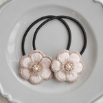 【10/30販売】お花刺繍のヘアゴム　ツイン