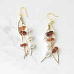 べっこうとパールのシンプルピアス/イヤリング