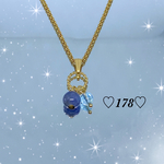 タンザナイト×ブルートパーズ　誕生石　サージカルステンレスネックレス