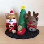 柴犬だるま🎄クリスマス(濃い赤柴)