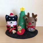 柴犬だるま🎄クリスマス(黒柴)