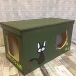 《受注生産C09》りんご箱風 蓋付き モスグリーン キャットハウス 猫ハウス 防寒小屋 保護猫 猫カフェ タワー